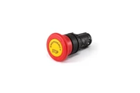MB Serisi Plastik 1NC Acil Stop 40 mm Çevirmeli Etiketli Kırmızı 22 mm Buton